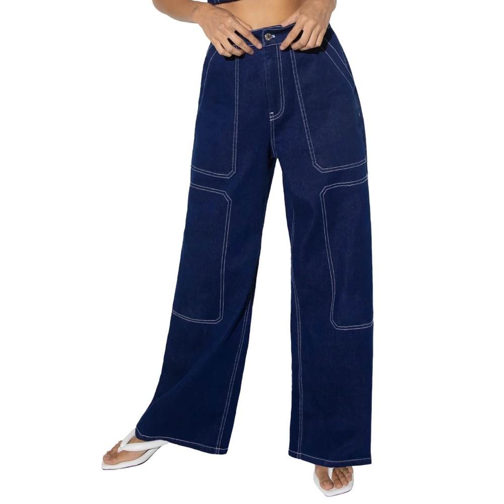 By.DYLN high rise Revolve cooper jeans stretch and contrast stitching